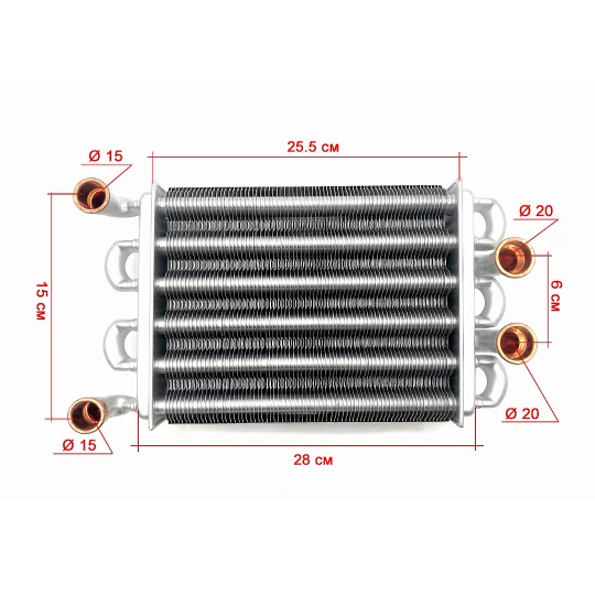 Теплообменник WER (25.6 см) для котлов Airfel