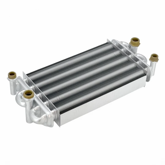 Теплообменник первичный (Битермический) длина 270мм, ширина 180мм