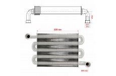 Теплообменник первичный (Алюминий) длина 225мм, ширина 180мм