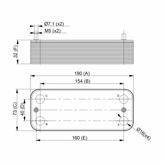 Пластинчатый (вторичный) теплообменник 12 пластин