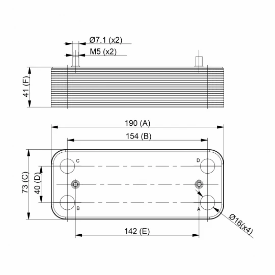 Пластинчатый (вторичный) теплообменник 16 пластин